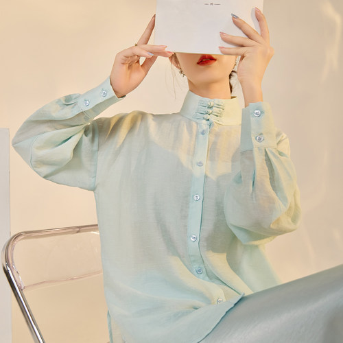新中式纯色简约松紧半身裙套装女