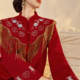 女 新中式 红色云肩设计双面呢高端羊毛刺绣外套气质半裙套装 NY033