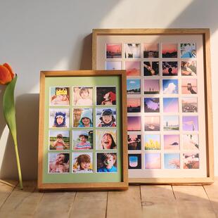 48宫格相框挂墙照片框九宫格实木洗照片打印婚纱框宝宝周岁百睡图