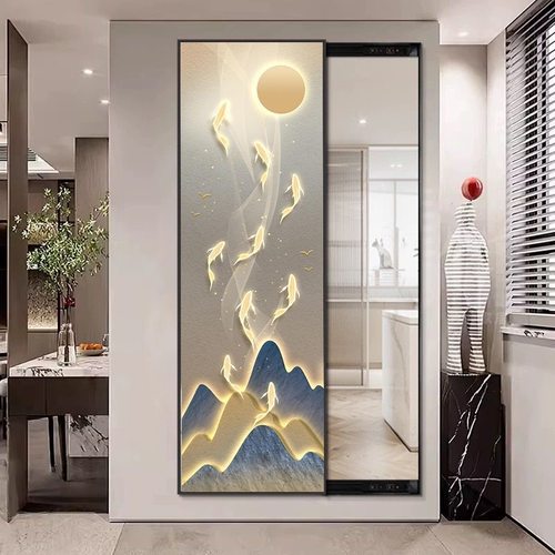 九鱼聚财暗藏推拉式隐形穿衣镜