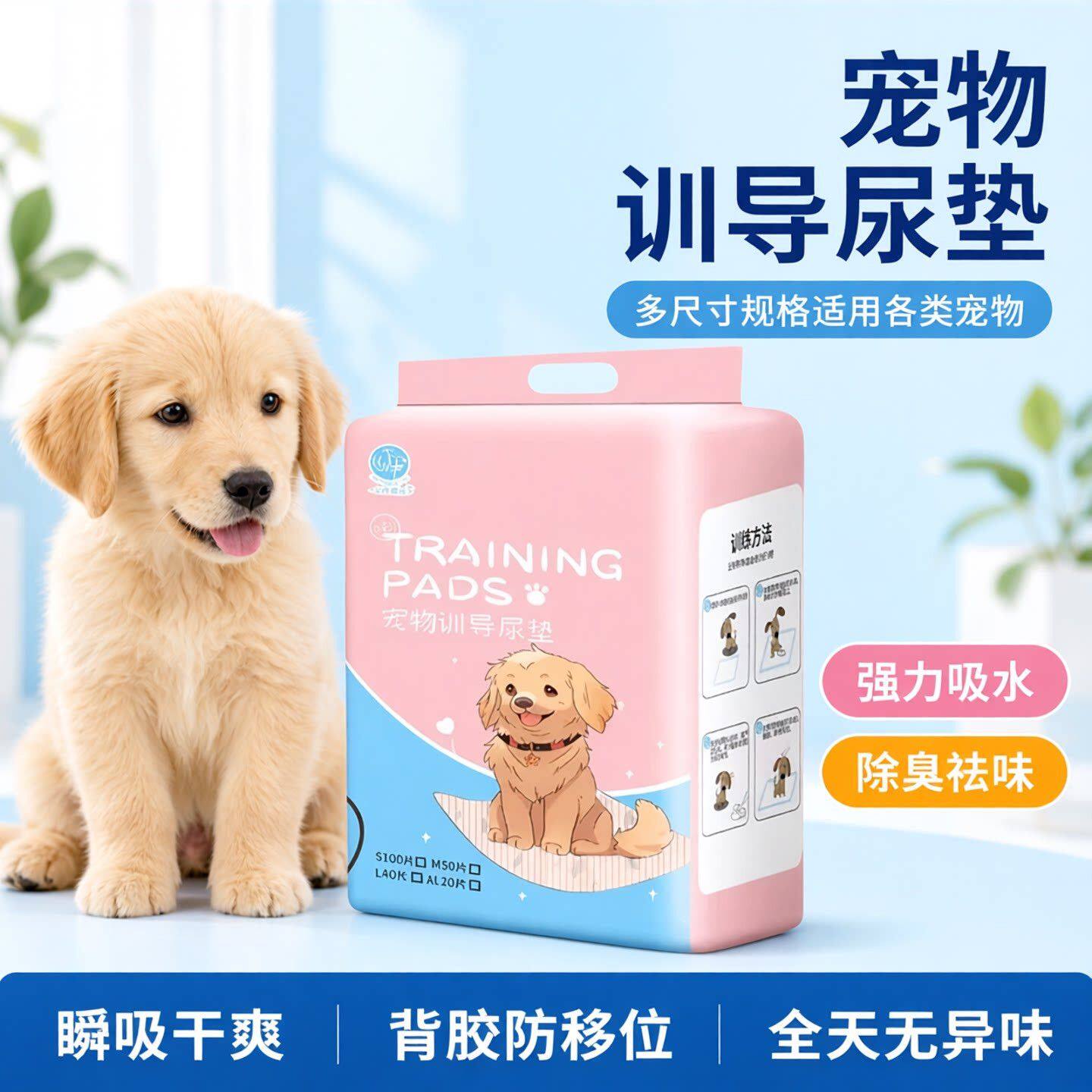 宠物尿垫心伴蜜语背胶吸水消臭印花尿垫瞬吸狗狗宠物垫隔尿狗尿垫