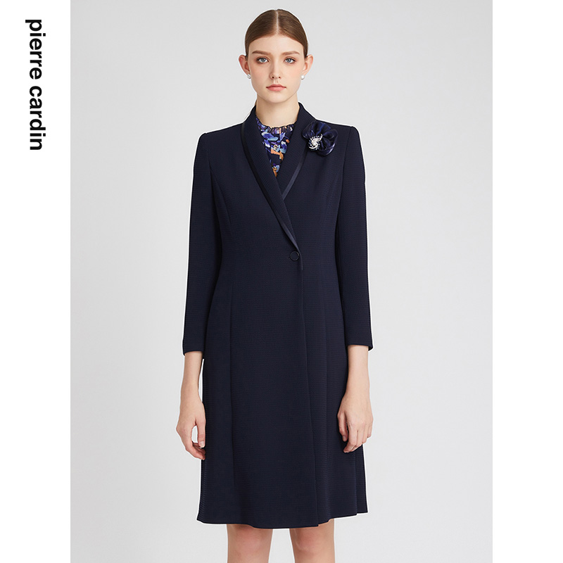 皮尔卡丹女装中长款通勤风衣