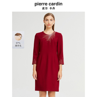 【皮尔卡丹女装】秋季轻奢亮钻宴会华丽礼服裙【专柜正品】