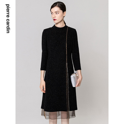 通勤淑女修身长袖连衣裙