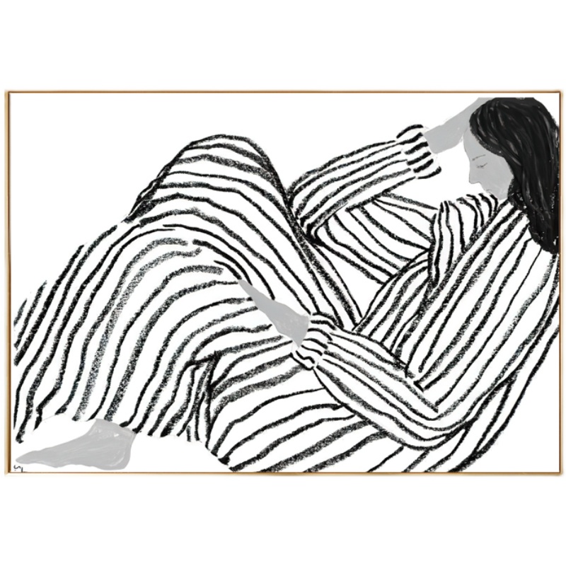 极速现代简约抽象艺术轻奢小众酒店卧室小清新装S饰画客厅沙发壁