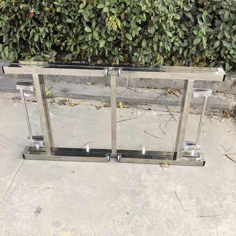 加厚不锈钢折叠架子长桌方桌圆桌腿可折叠简易支架培训桌腿桌脚