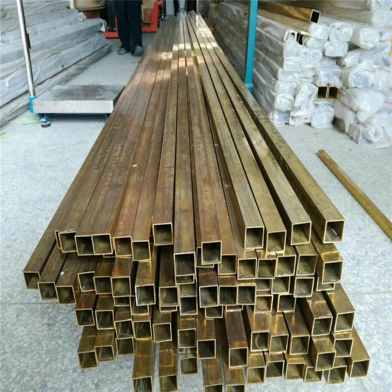 H65无铅黄铜管光亮黄铜管毛细管方管扁管19mm*19*1mm-35mm*35*2mm