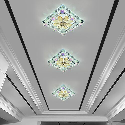 2025新款过道灯走廊灯玄关灯入户灯LED正方形水晶嵌入式射灯简约