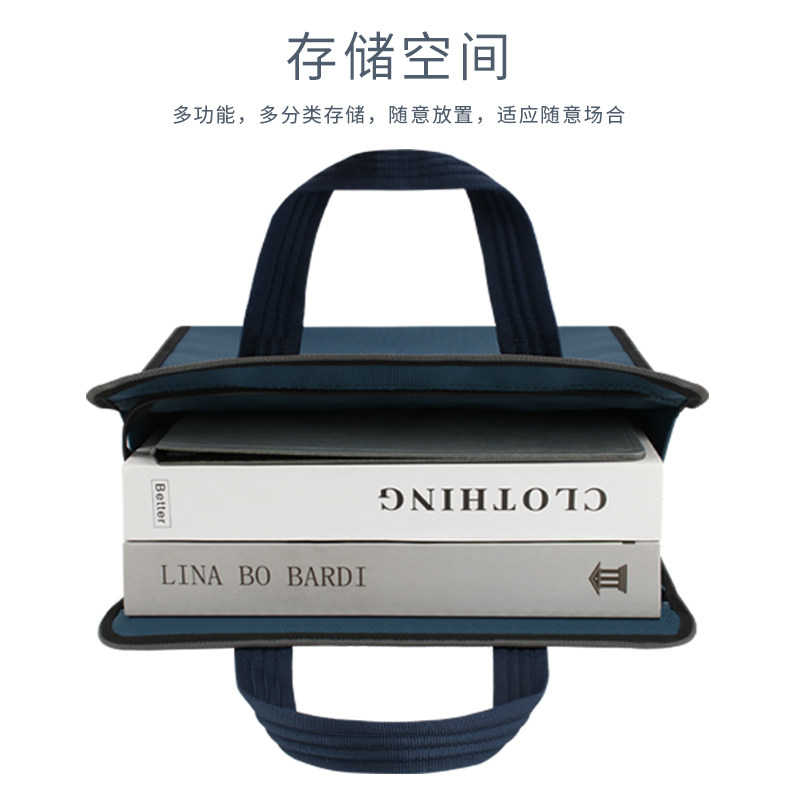 定制手提文件包大号大容量帆布竖款商务收纳办公包会议公文袋水杯
