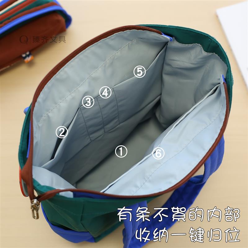2026年新款大容量文件袋学生补课手提袋结实耐用帆布布袋子男生初