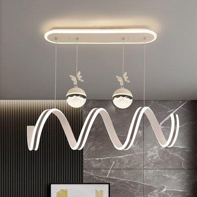 餐厅吊灯长方形现代简约饭厅餐桌灯前台吧台led吊灯新款中山灯具