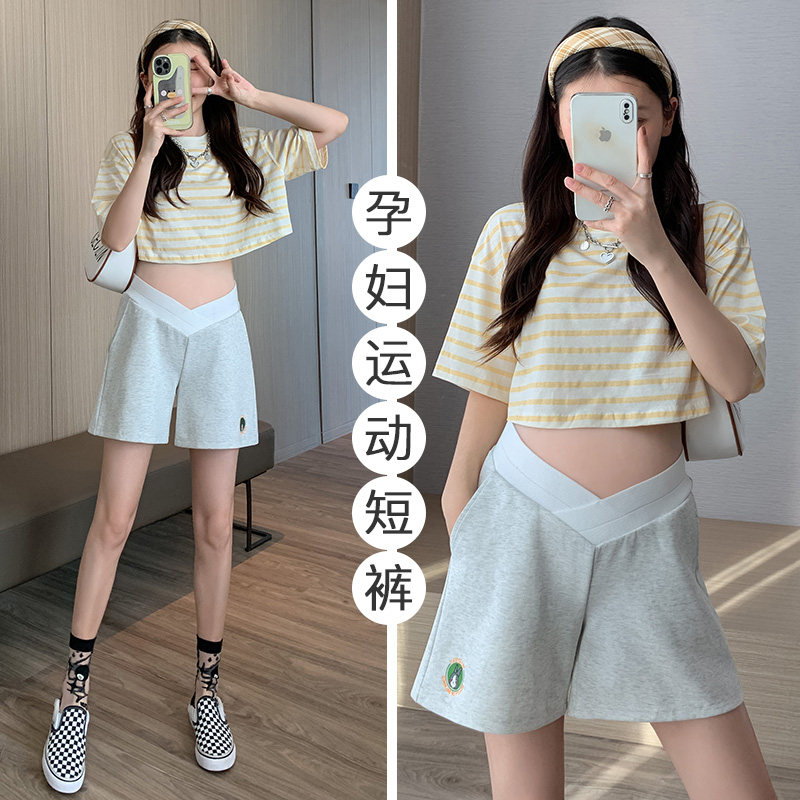 孕妇短裤夏季女外穿孕妇裤子薄款新款阔腿裤低腰小个子孕妇装夏装