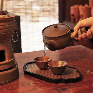 古陶坊小号煮茶壶侧把小型电陶炉老白茶煮茶器陶瓷家用阳台碳炉