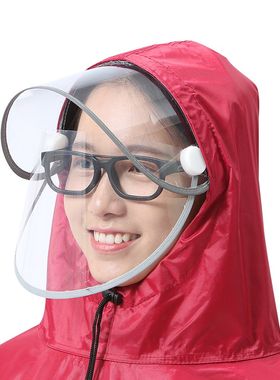 超大太子摩托车雨衣男装女装么托车特大遮脚双帽檐挡脸雨披加大号