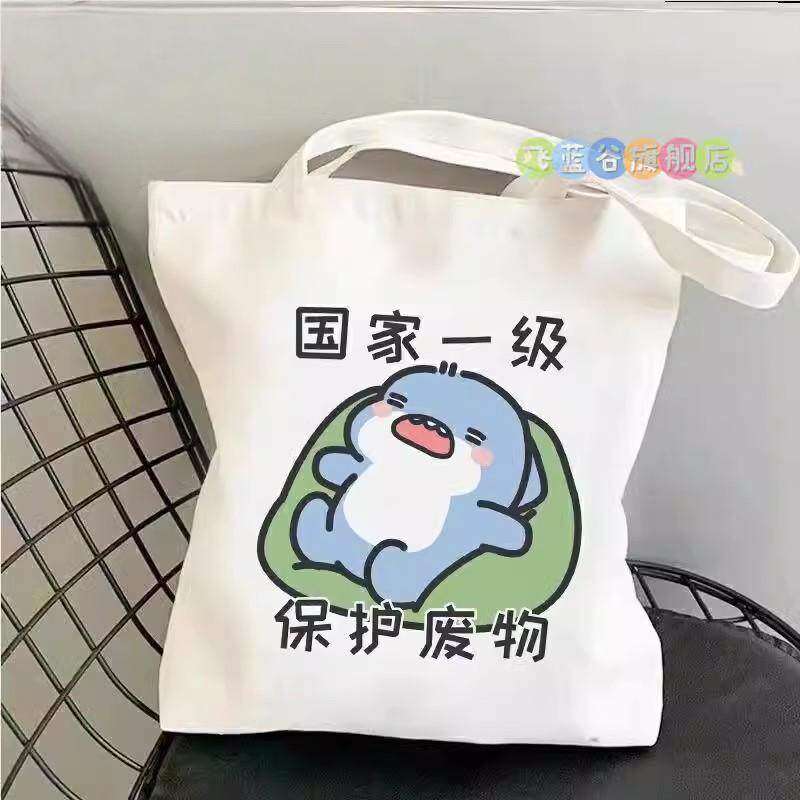 爆款学生帆布袋新款手提帆布包拎书袋补习布袋子单肩包上班动漫