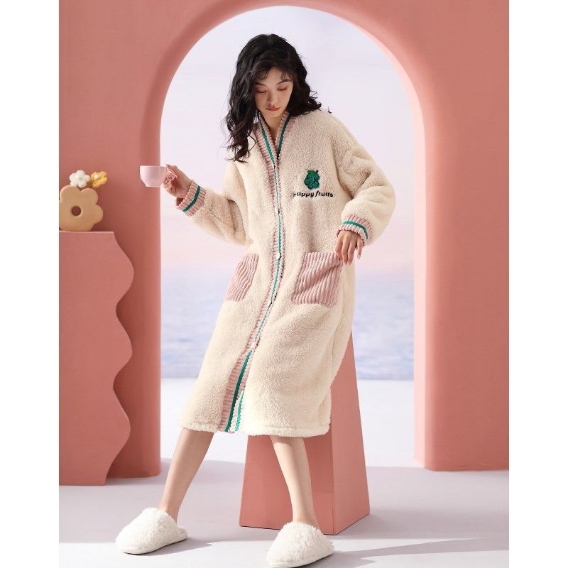 2023新款珊瑚绒睡袍女士秋冬z季长款睡裙加绒加厚开衫晨袍睡衣浴,女士内衣/男士内衣/家居服,睡袍/浴袍,淘宝优惠券,粉丝福利购,淘宝优惠卷