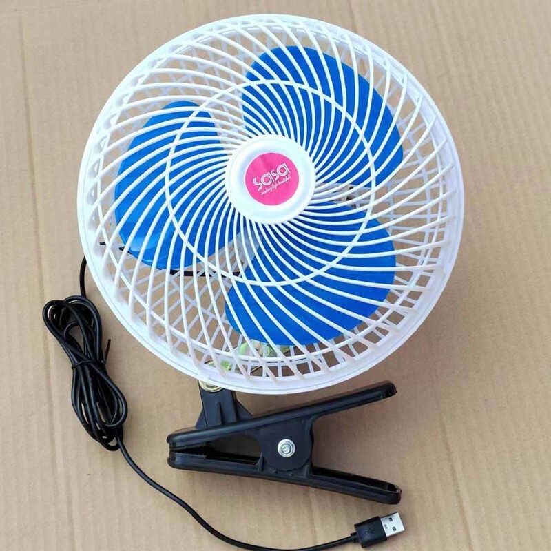 车载8寸风扇USB插口双q头12v24v220v通用电动车大货车小车家用大