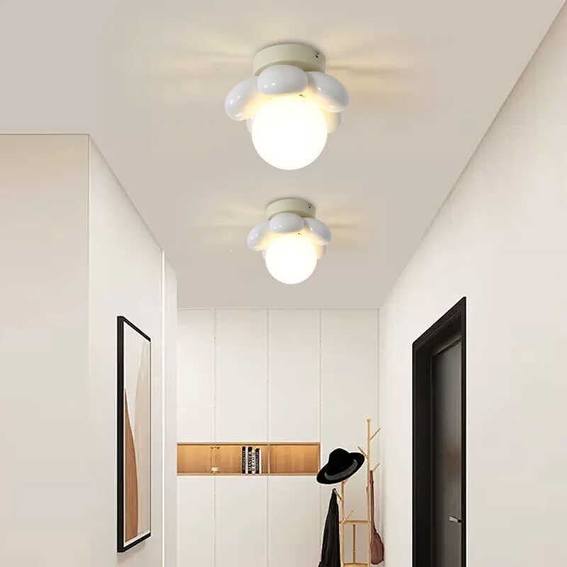 走廊灯过道灯led吸顶灯奶油风可爱花朵创M意灯阳台入户玄关门厅灯