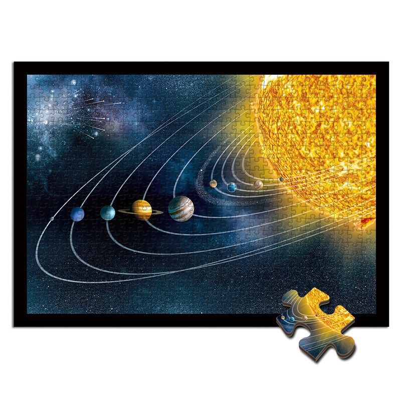 木质拼图300/i500/1000片太阳系科普星球成年人解压儿童益智礼物