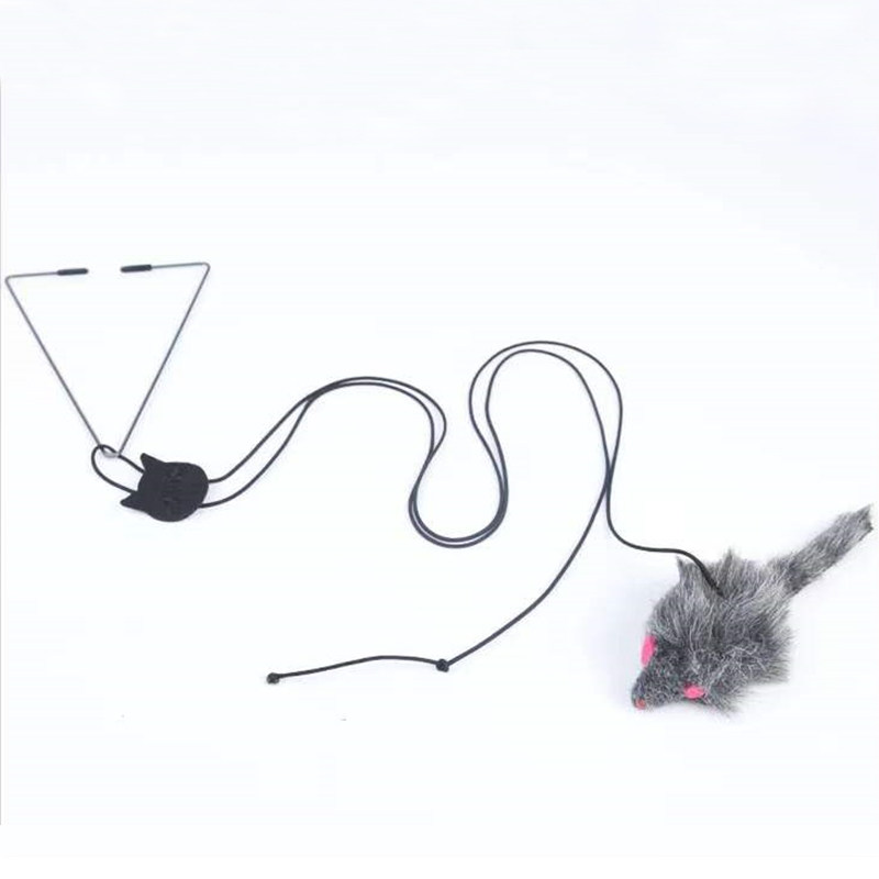 猫玩具逗猫棒挂门式m羽毛小老鼠耐咬猫咪自嗨解闷逗猫神器宠物用