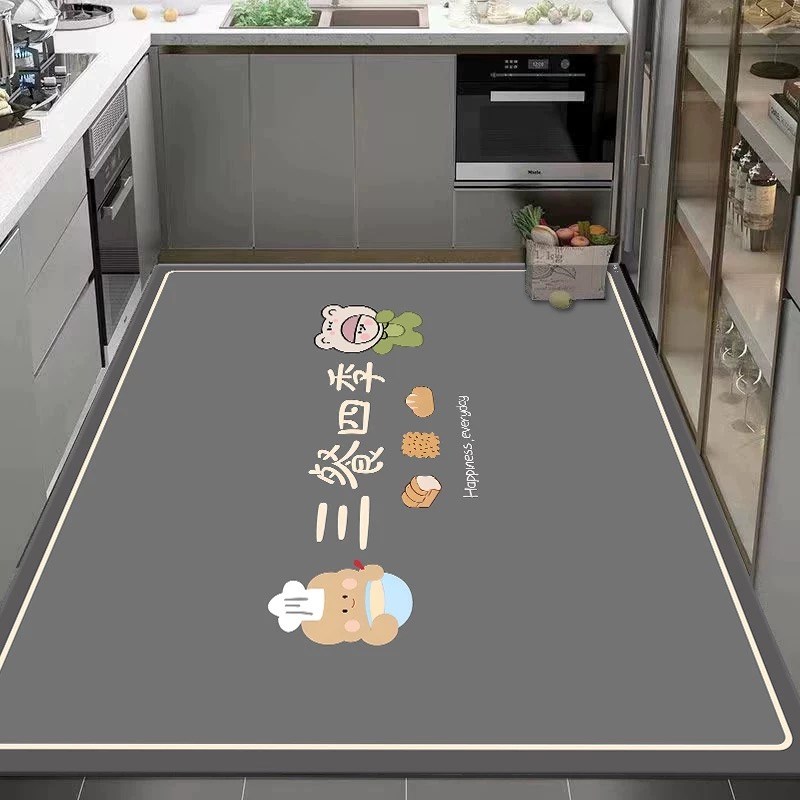 硅藻泥厨房专用地l垫家用全铺大面积防滑脚垫吸油吸水耐脏可擦免