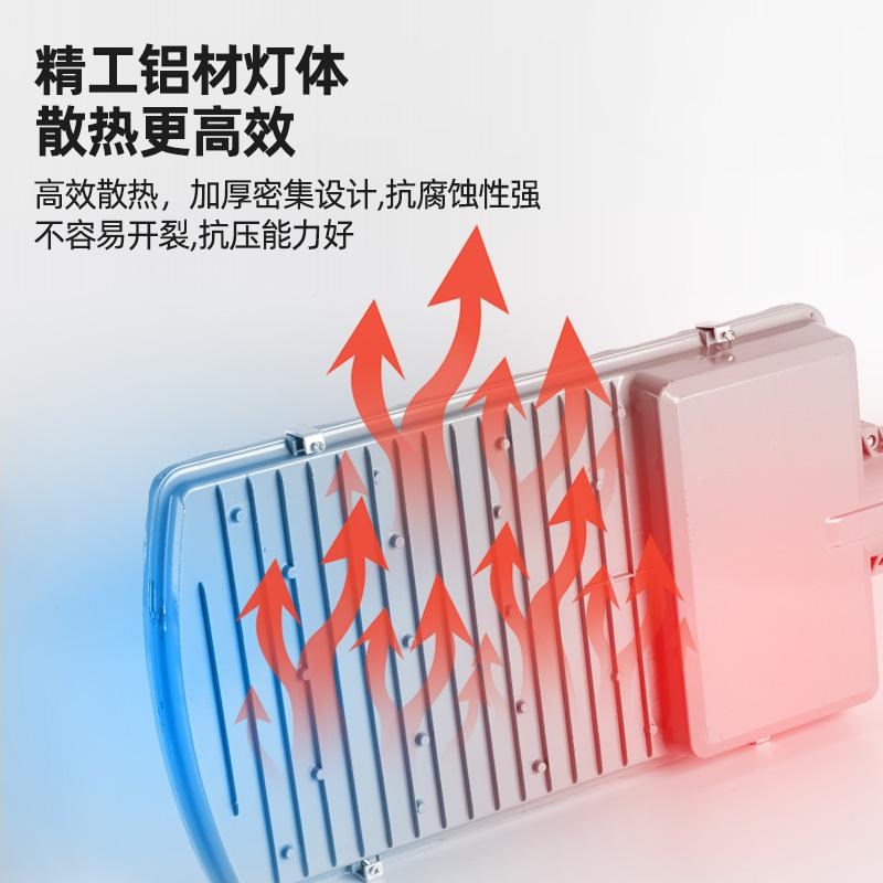 LED路灯头新农村超亮220V道路户外电线杆防水1Q00W用电挑臂照明灯