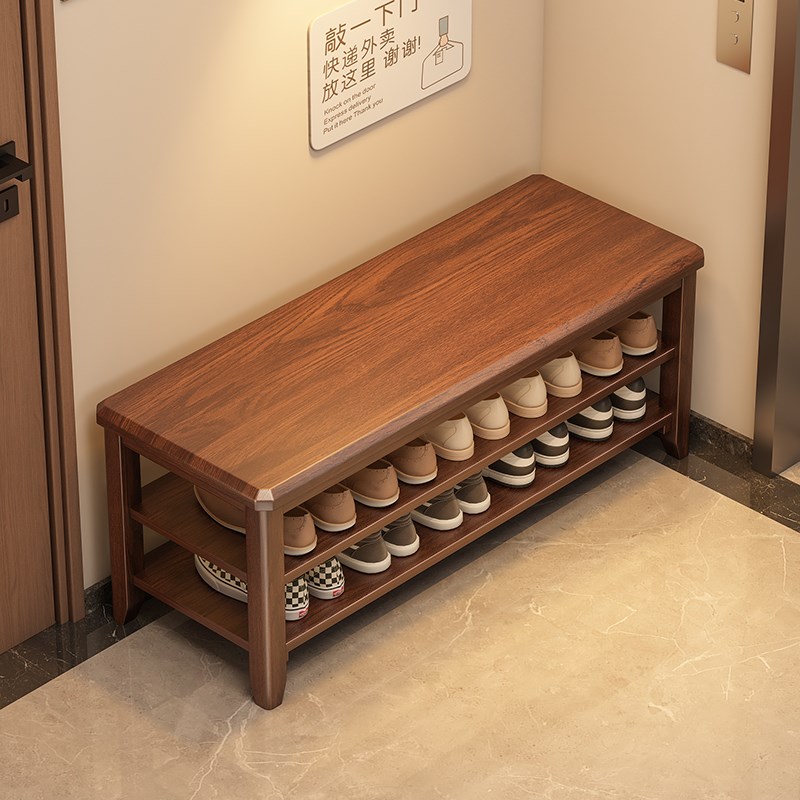 入户换鞋凳门口家用实木穿鞋凳进门可G坐鞋柜坐凳一体室外玄关凳