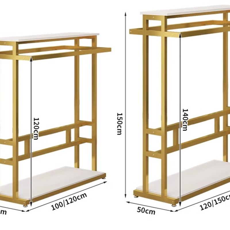 服装店中岛架落地展示q架简约男女装童装双排中间货架双杠侧挂衣