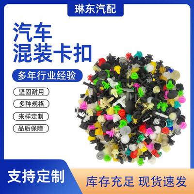 500PCS汽车通用型混装卡扣保险杠固定器混合塑料膨胀螺丝铆钉卡子