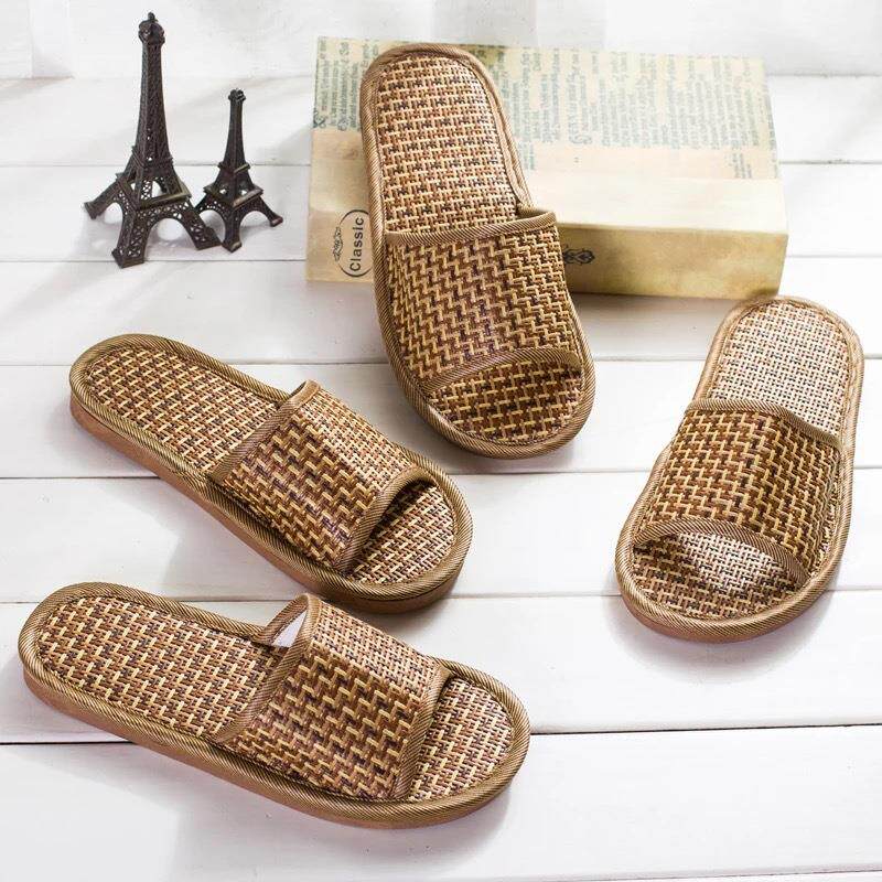 夏季居家男女情侣防滑室内外拖鞋竹藤草席凉拖鞋地摊货源拖鞋