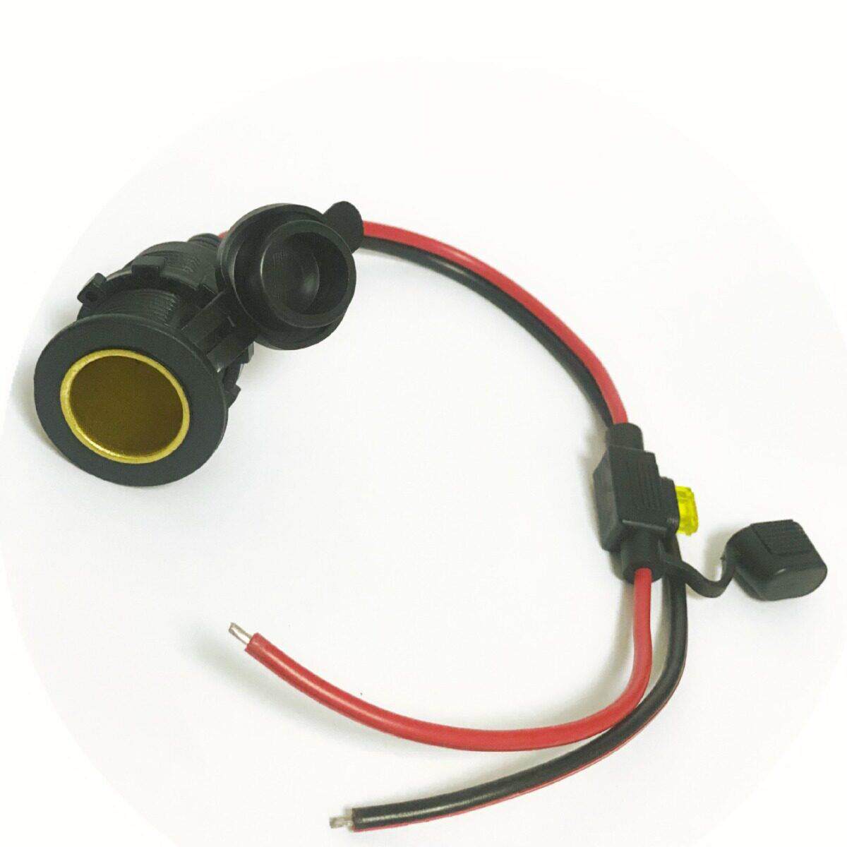 功率 12V24点烟器母座可固定改装汽车载插螺纹电源取电线保险盒