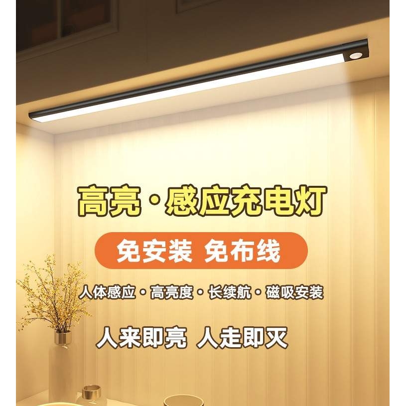 ? 智能人体感应小夜灯无线家用酒柜衣柜橱柜灯条LED充电式
