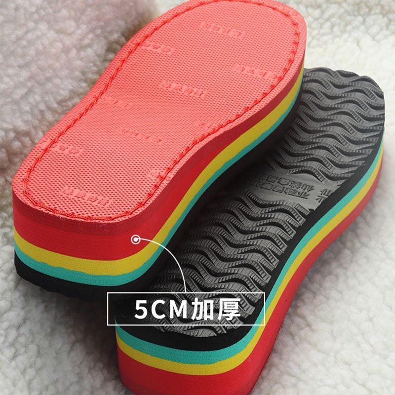 泡沫鞋底高跟毛线编织钩拖鞋防滑耐磨加厚厂家独立站跨境