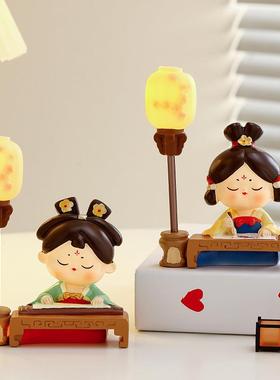 礼物女生小装饰品送仕女桌面小夜灯办公室家居唐小工位摆件新中式
