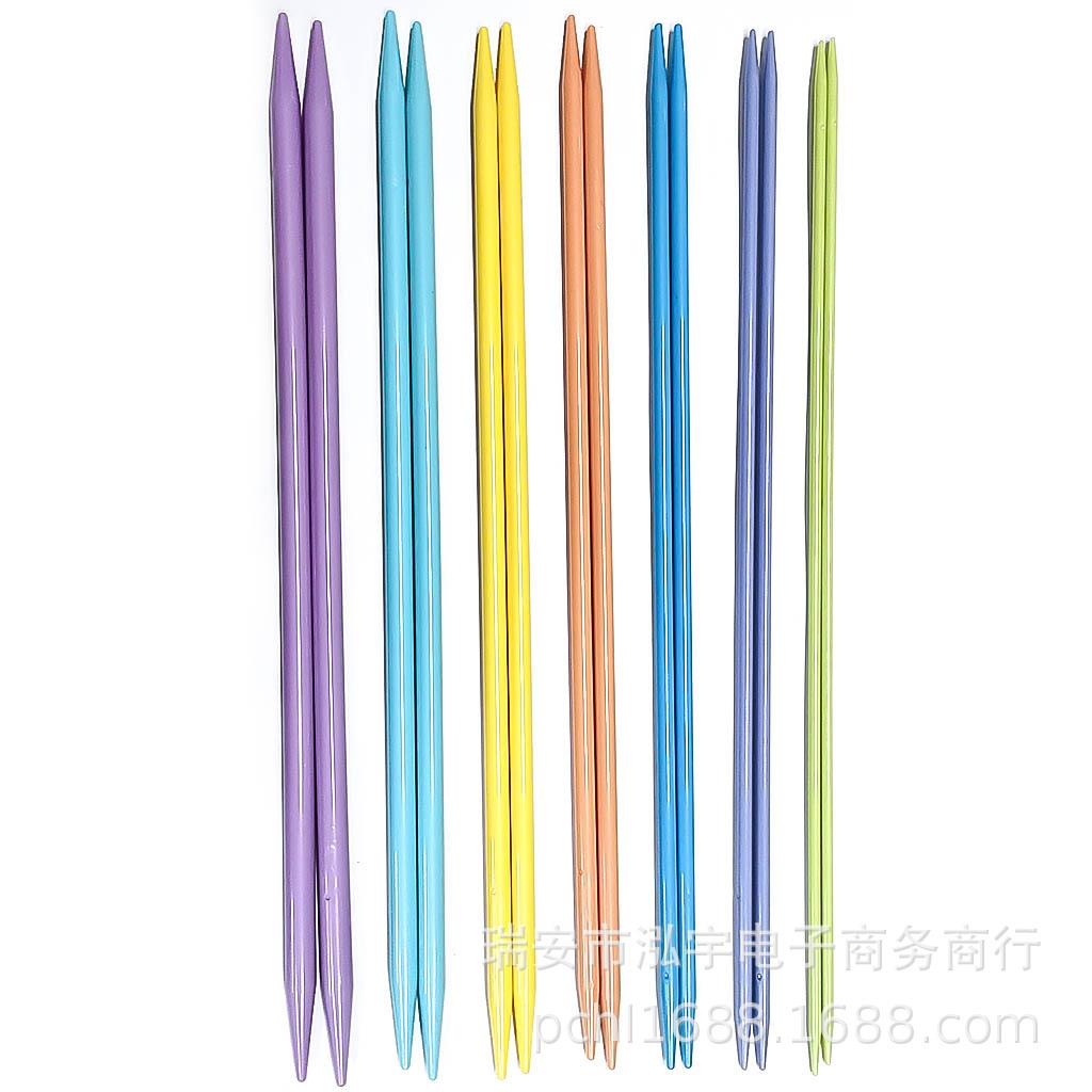 编织工具毛衣针ABS塑料彩色双尖棒针一套7付35CM 14根装袋