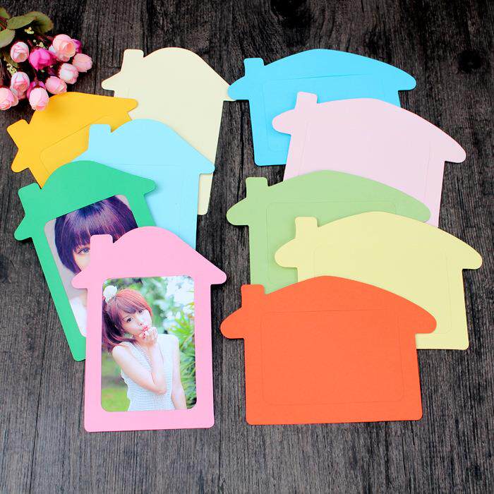 创意悬挂纸相框 5寸6寸7寸彩色串串卡通相框麻绳夹照片墙包邮