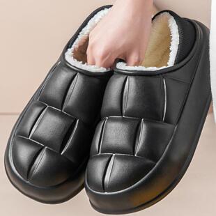 冬季棉拖鞋女加厚底男包跟室内情侣居家鞋保暖平底拖鞋外穿月子鞋