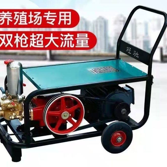 冠驰130型双枪清洗机洗鸡棚高压大功率洗车机冲棚刷 棚养殖场专用