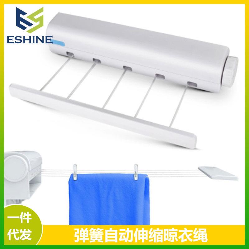 伸缩晾衣绳打孔弹簧晾衣架酒店晒衣绳学校室内阳台尼龙隐形晾晒绳