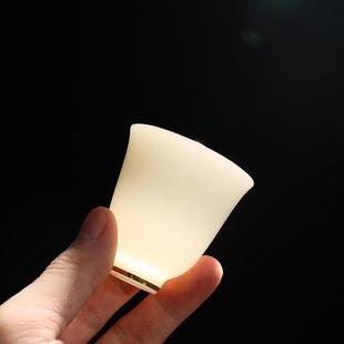 羊脂玉白瓷品茗茶杯审评碗 陶瓷功夫三才盖碗杯垫公道杯过滤