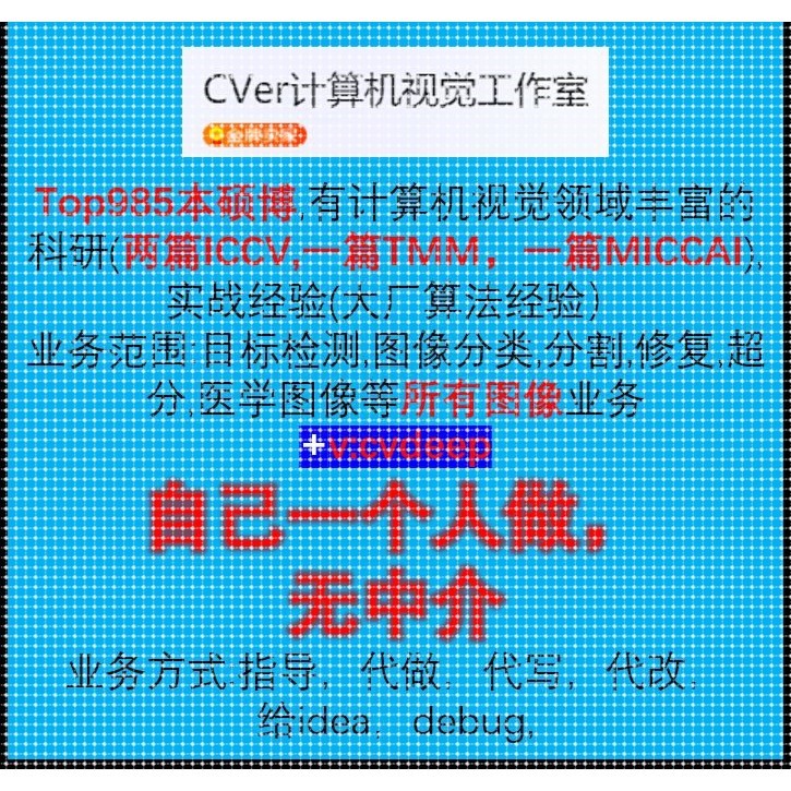深度学习指导视觉图像处理算法医学目标检测分类分割代码代写代做