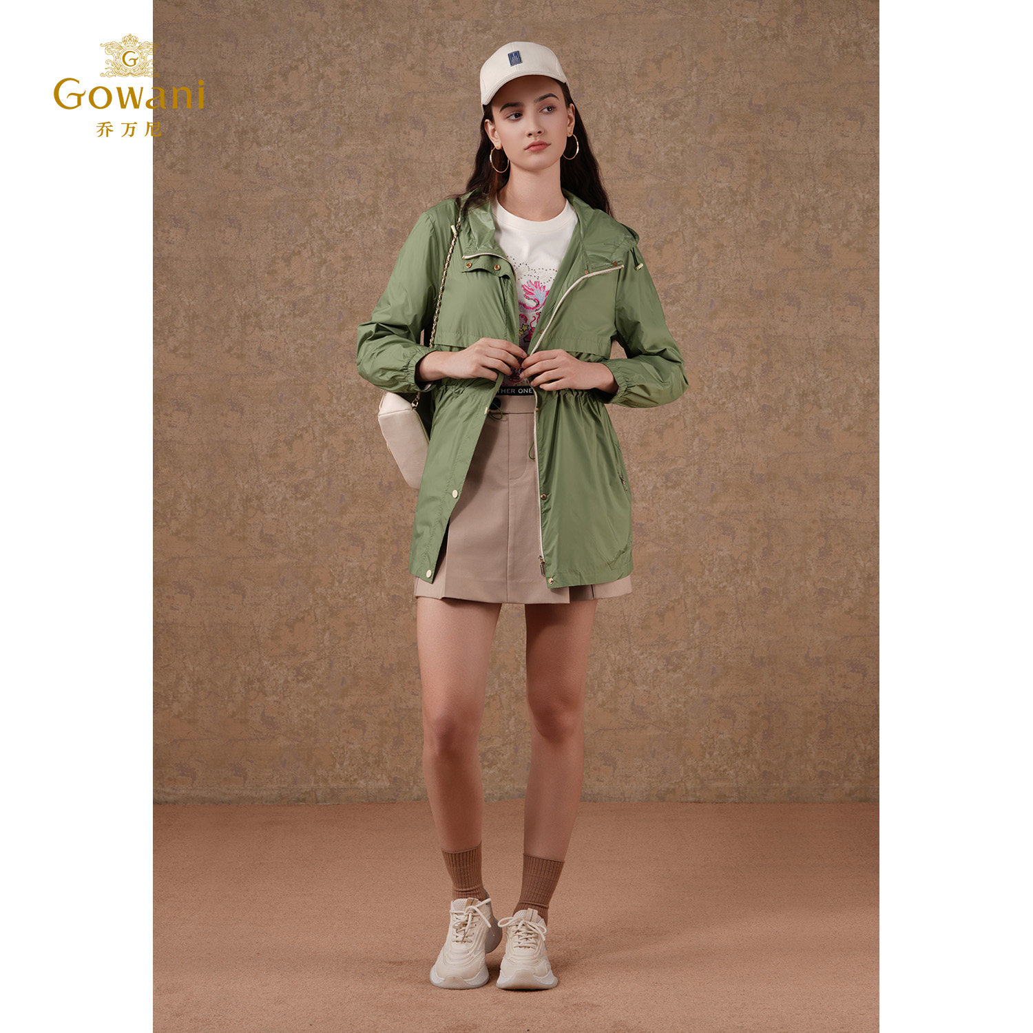 乔万尼长袖连帽常规风衣