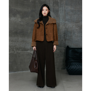 双面穿外套正面麂皮绒反面羊羔毛年前气质单排扣双插袋大翻领皮草