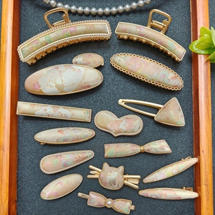 【李德喜-春日宴】非遗宋锦发夹抓夹弹簧夹边夹爱心夹珍珠夹国风