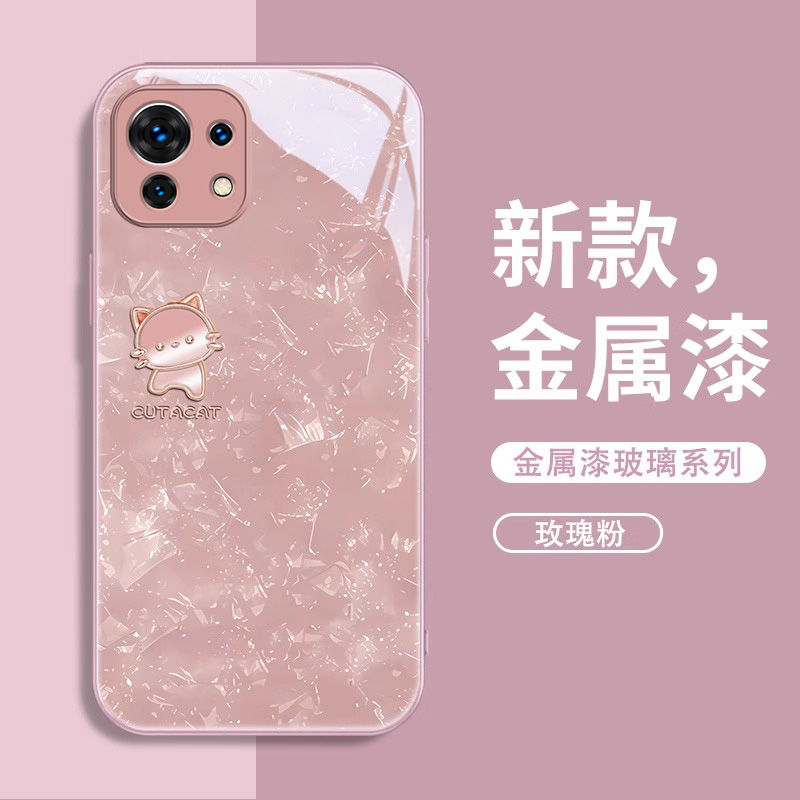 可爱猫咪金属漆手机壳
