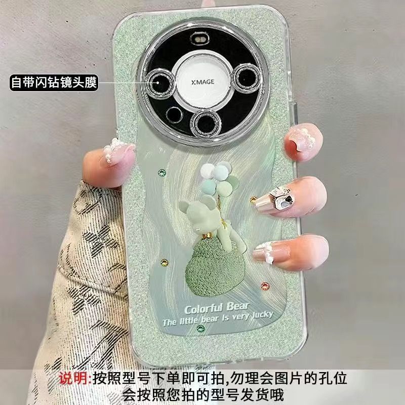 透明羽纱气球小熊手机壳