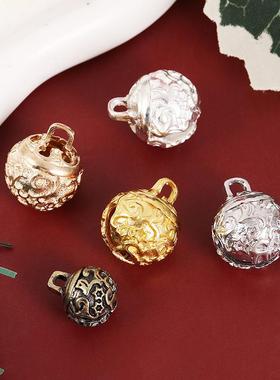 12MM饰品DIY配件镂空合金宫铃古风花纹铃虎头铃铛服饰装饰品铃铛