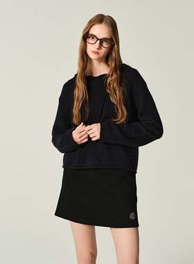 【汤曼妮粉丝专享】JENDES 优雅混纺半身裙高腰显瘦修身A字短裙