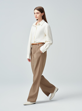 【汤曼妮粉丝专享】JENDES 西装裤女高腰设计百搭显瘦垂感直筒裤