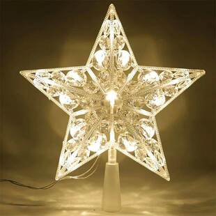 18cm Christmas Glowing Tree Topper Five-pointed Star Transpa